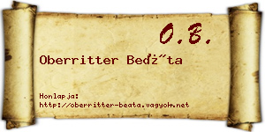 Oberritter Beáta névjegykártya